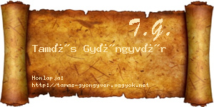 Tamás Gyöngyvér névjegykártya